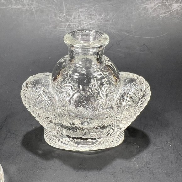 Vtg LE Smith Co Perfume Bottle Fleur de Lis Vanity Beaded Medallion 40s - Picture 12 of 16